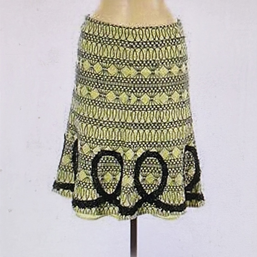 WD.NY linen blend embroidered skirt 6-8
